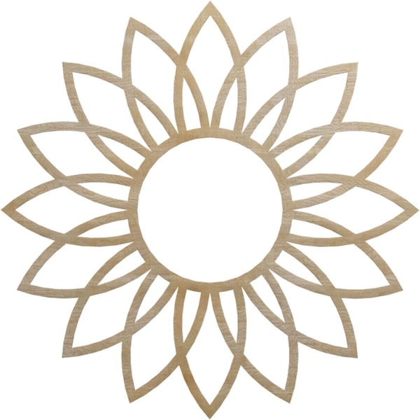 Ekena Millwork Daisy Wood Fretwork Pierced Ceiling Medallion, Birch, 38"OD x 12 1/2"ID x 3/8"T CMWP38X38X0375DABI - main